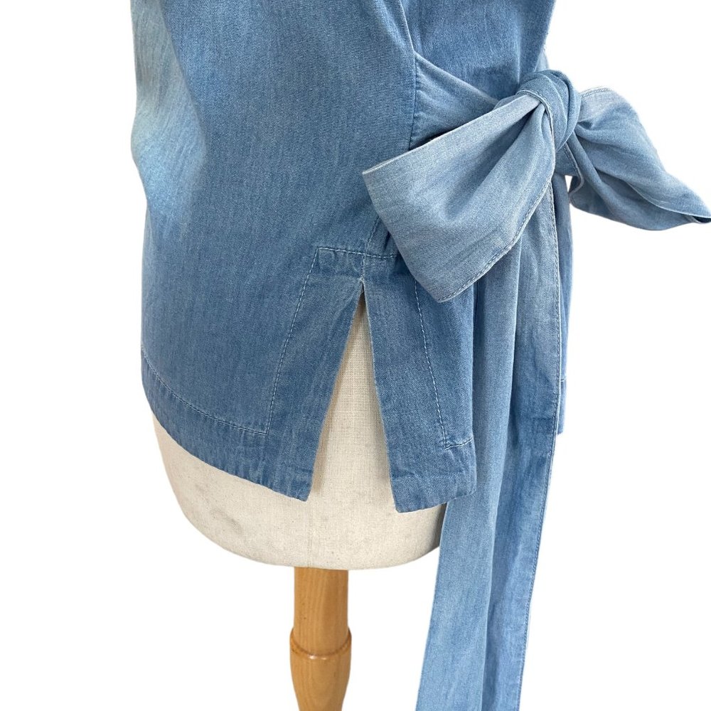 NWT Nanette Lepore Chambray Star Tiered Balloon Sleeve Top Whimsigoth Boho-S - Picture 8 of 16
